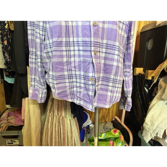 Disney Our Universe Pocahontas Women's Cotton Multicolor Plaid Shirt. Sz M - Picture 3 of 12